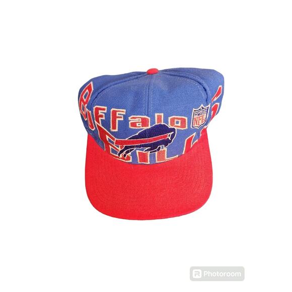 Vintage Buffalo Bills Hat Pro Line Apex One Red Blue 90s NFL Football Snapback - Picture 2 of 5